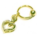 Ring met open gevormd hartje/diamantjes