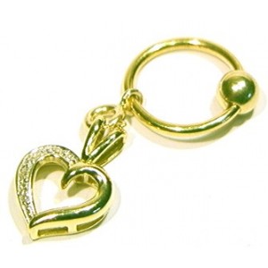 Ring met open gevormd hart/diamantjes