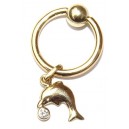 18krts. Ring + dolfijn/zirkonia