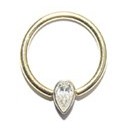 18krts. Gouden ring met Gouden zetkastje/zirkonia
