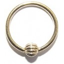 Ring + Goud geribbeld balletje