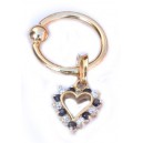  Ring  hart+witte zirk./zwarte saffier