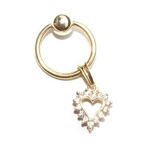 Ring met hart gevuld / witte zirkonia