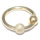 Ringetje met extra gouden diamante bal
