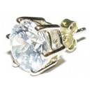 14 kt.. Gouden Oorknop grote witte zirkonia/8 mm/David Beckham