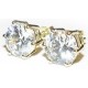 Twee Gouden Oorknoppen/grote witte zirkonia/8 mm/David Beckham.