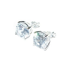 Twee zilveren oorknoppen/9 mm