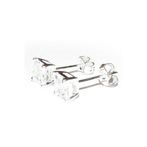Twee zilveren oorknoppen/5 mm