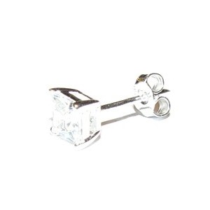 Zilveren oorknop/5 mm