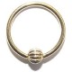 Ring + Goud geribbeld balletje