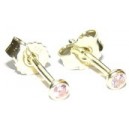 Oor/Neusknopjes/Roze zirkonia/2 stuks