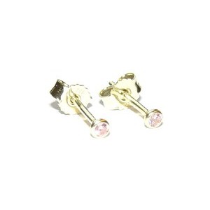 Oor/Neusknopjes/Roze zirkonia/2 stuks