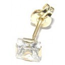 14 kt.. Gouden oorknop/4 mm/David Beckham