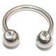  Circulair barbel + 2 witte zirkonia's