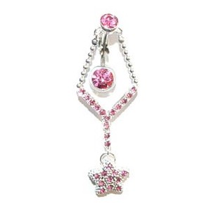 Staafje +roze hanger