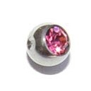 Klemballetje!! roze zirkonia 5 mm