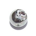Klemballetje!! witte zirkonia 5 mm