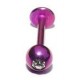Paarse titanium stud/witte zirk.