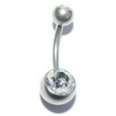 Titanium staafje met witte zirkonia's