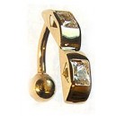 Prachtige 18krts. Gouden/omgekeerde navelpiercing!