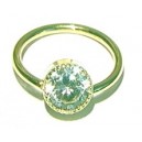 Ring + Gouden zetkastje/Witte Zirkonia