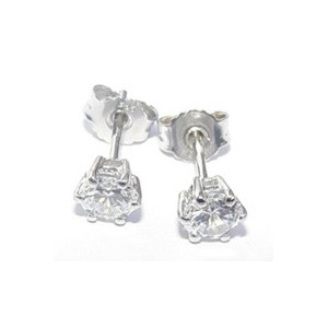 Witgouden oorbellen 4 mm