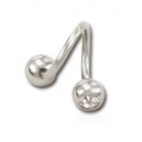 Wokkel met twee balletjes zirkonia/wit