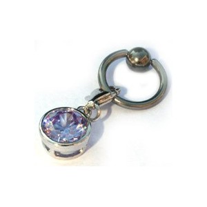 Ringetje met zirkonia hanger/blauw