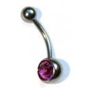 Staafje/paarse zirkonia/12 mm