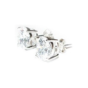 Twee zilveren oorknoppen/4 mm