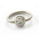  Titanium ring +bal met witte steen