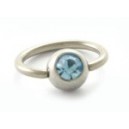 Titanium ring blauwe steen