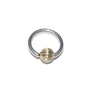 Ring +  gouden rib balletje