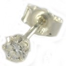 Zilveren oorknop rond 3 mm