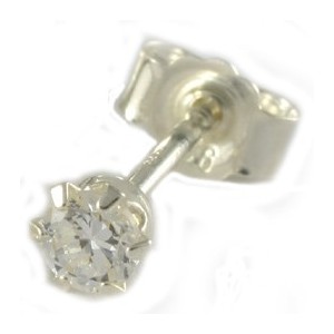 Zilveren oorknop rond 3 mm