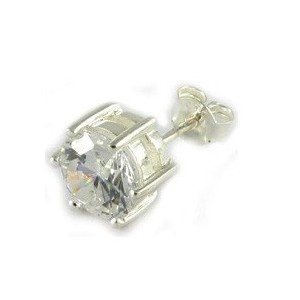 Zilveren oorknop/8 mm