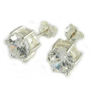 Zilveren oorknoppen/6 mm