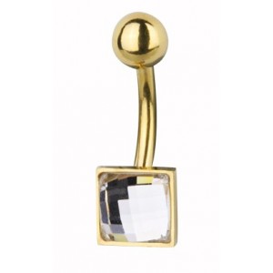 Gold plated/witte steen
