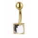Gold plated/witte steen