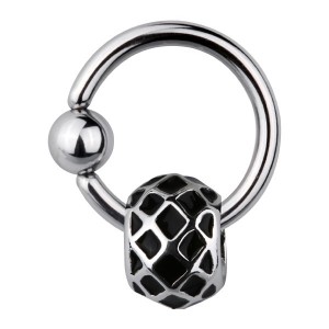 Ringetje silver/black