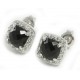 Zilveren oorbellen/Onyx/10 mm