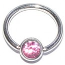 ring met roze steentje