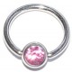 ring met roze steentje