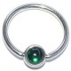 Ring met donker groene steen